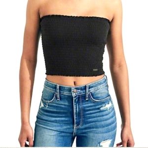Hollister Black Ruffled Tube Top